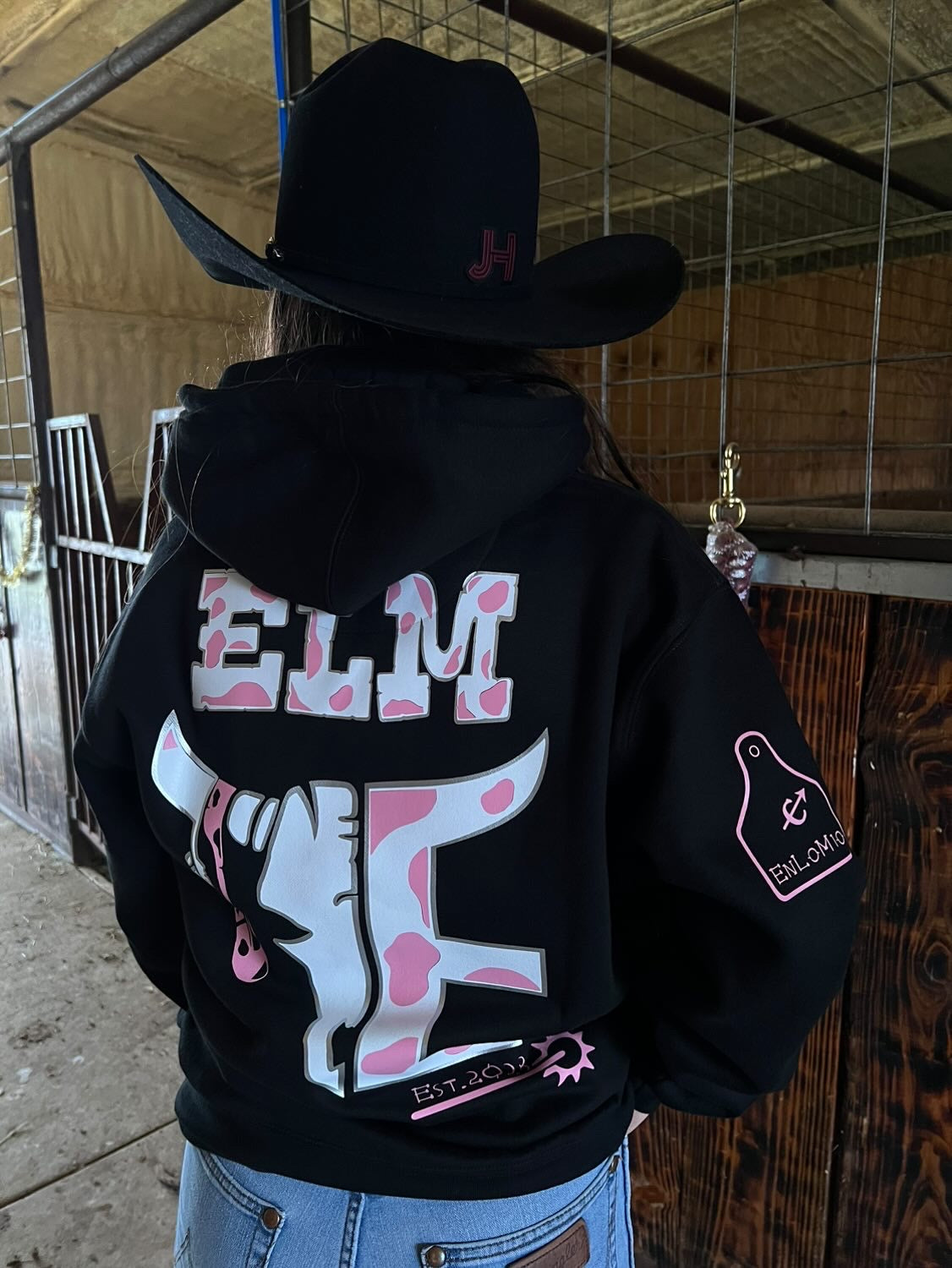 ELM CowPrint Hoodie pink