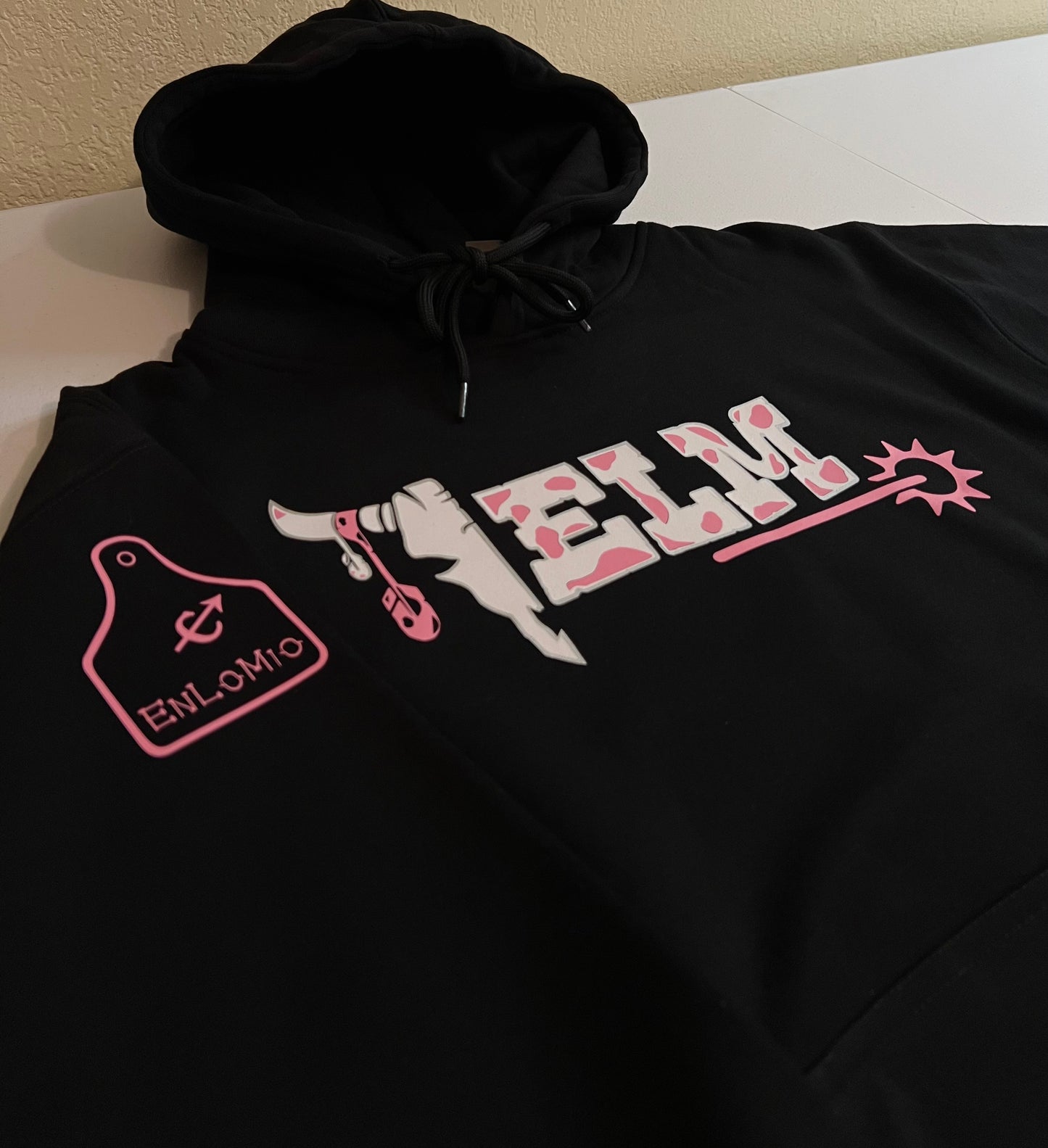 ELM CowPrint Hoodie pink